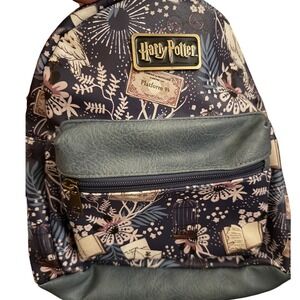 Harry Potter Backpack Womens Mini Blue Floral Excellent Faux Leather‎
